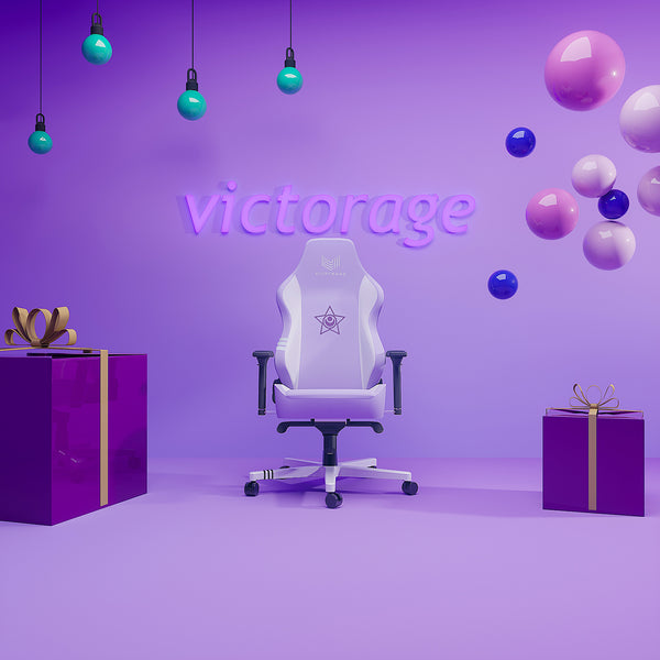 VICTORAGE Premium PU Leather Computer Gaming Chair Home Chair (Purple)